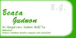 beata gudmon business card